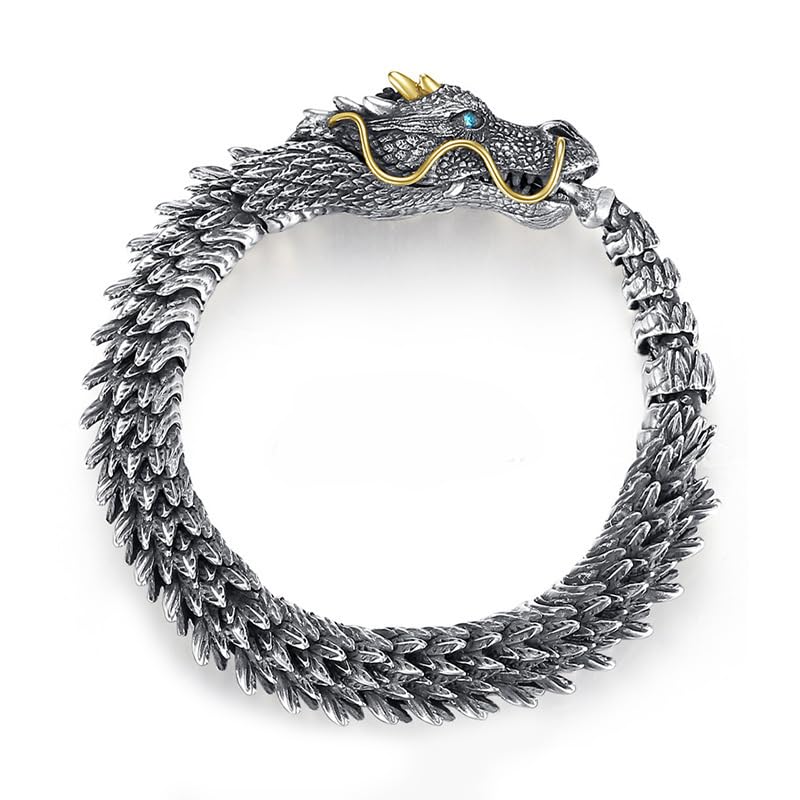SANNIDHI Men's Bracelet Zodiac Dragon Bracelet 7.87 inches Heavy Duty Metal Dragon Bracelet Game of Throne Bracelet House of The Dragon Merchandise Bracelet Gift Bracelet for Fans SANNIDHI Men's Bracelet Zodiac Dragon Bracelet 7.87 inches Heavy Duty Metal Dragon Bracelet Game of Throne Bracelet House of The Dragon Merchandise Bracelet Gift Bracelet for Fans